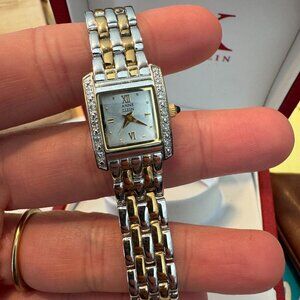 Anne Klein Diamond-Faced Square Gold Watch